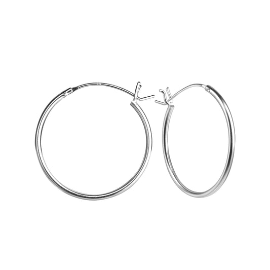 25MM FRENCH LOCK STERLING SILVER HOOPS